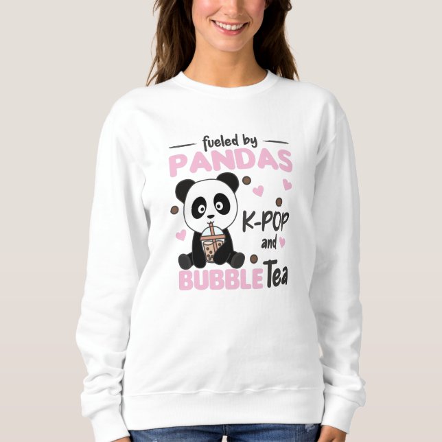 Sudadera Té De Burbuja Panda Chocolate K-Pop Y Boba (Anverso)