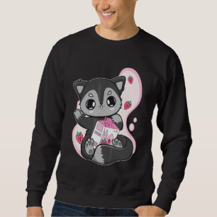 Sudadera Té de burbujas de leche de fresa Black Fox para Bo