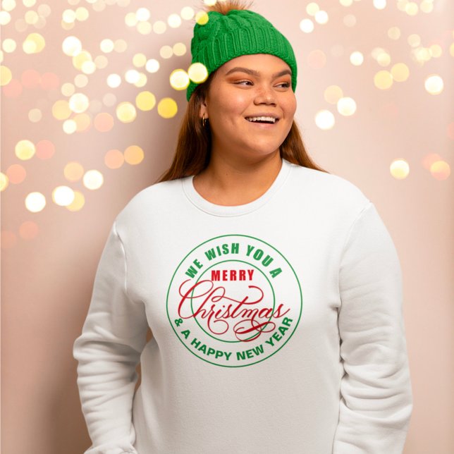 Sudadera Te Deseamos una Feliz Navidad Rojo y Verde (Subido por el creador)