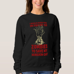 Sudadera Te empujo a zombies para salvar a mi gato Minskin 