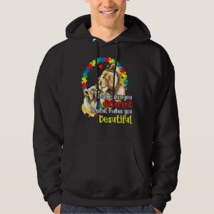 Sudadera Te hace diferente madre de leones, autismo, niño a