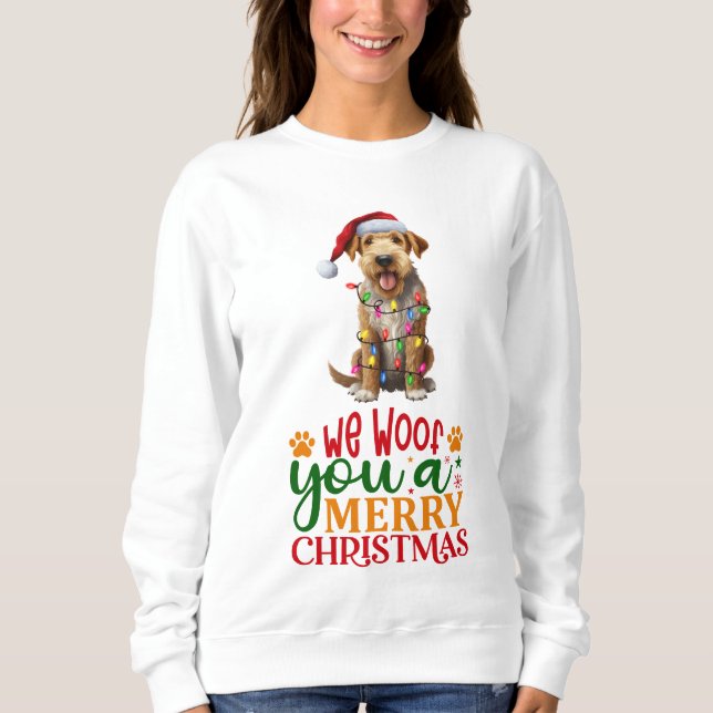Sudadera Te Ladramos una Feliz Navidad Airedale Terrier (Anverso)