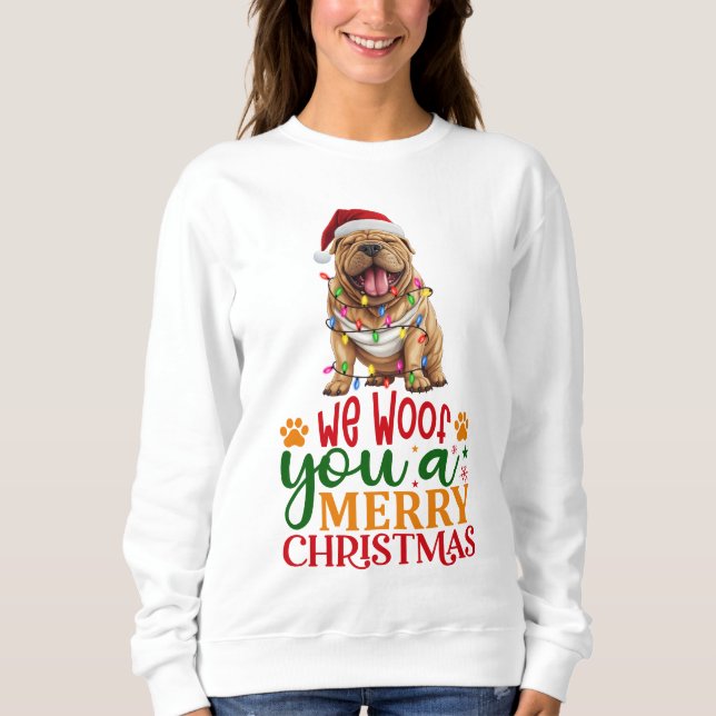Sudadera Te Lamentamos Un Feliz Shar-Pei De Navidad (Anverso)
