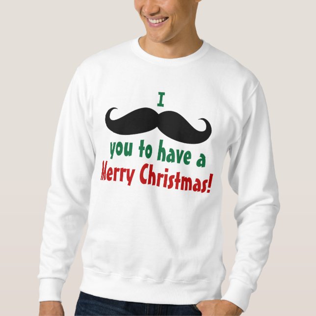 Sudadera Te Mustache Feliz Navidad (Anverso)