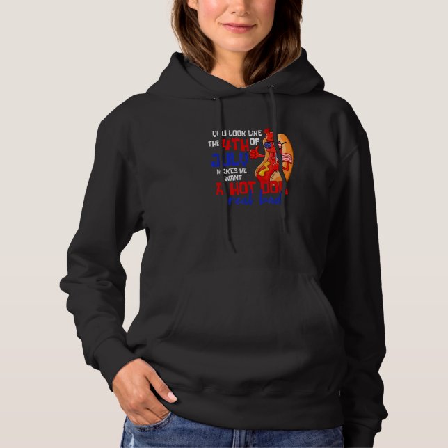 Sudadera Te Pareces Al 4 De Julio, Perro Caliente Americano (Anverso)