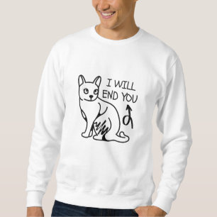 Sudadera Te terminaré, Gamer Funny Minimal Cute Black Cat