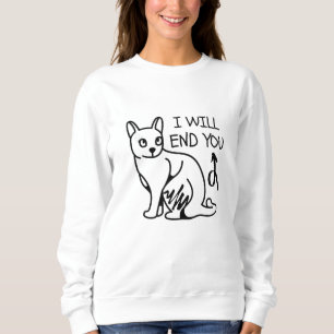 Sudadera Te terminaré, Gamer Funny Minimal Cute Black Cat