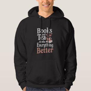 Sudadera Té Y Literatura Cómodo Leyendo Té De Gusano De Mar