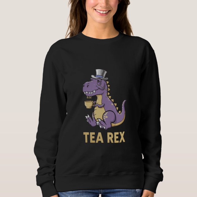 Sudadera Tea Rex T-Rex Dinosaur Dino Café Hot Drink Guay (Anverso)