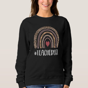 Sudadera Teach Inspire Love Lápiz Leopardo Flor Profesor L
