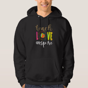 Sudadera Teach Love Inspire Leopard Tie Dye Sunflower Schoo