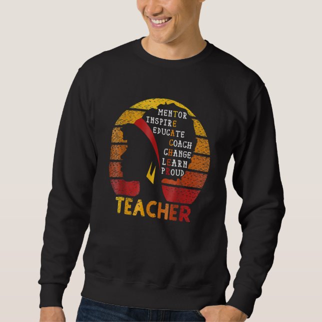 Sudadera Teacher Black History Month Afro African Prde Men  (Anverso)