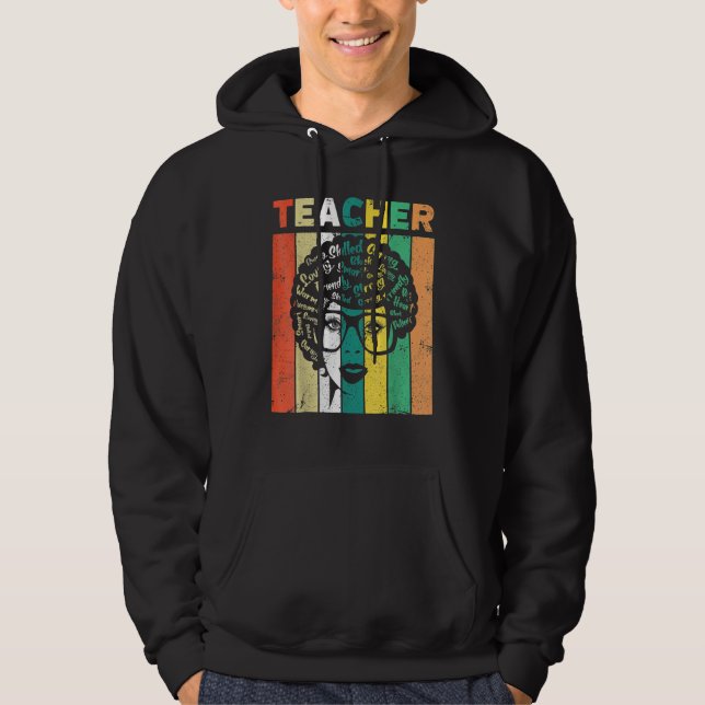 Sudadera Teacher Black History Queen Melanin Afro African P (Anverso)