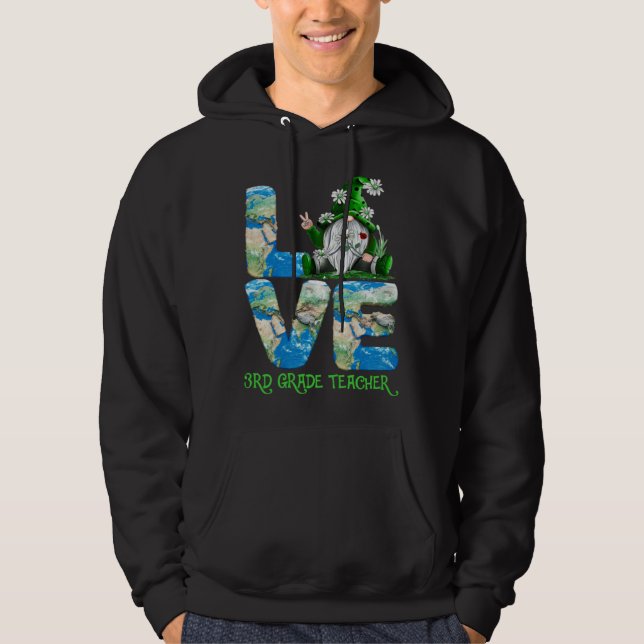 Sudadera Teacher Earth Day 2023 Gnome 3rd Grade Teacher (Anverso)