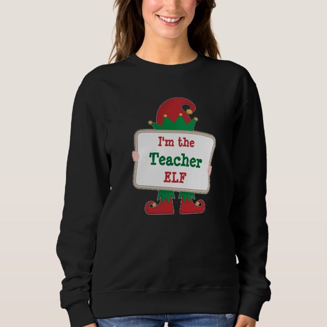 Sudadera Teacher Elf | Elf Navidades personalizados (Anverso)