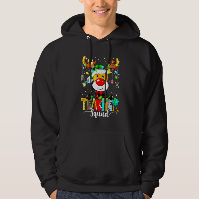 Sudadera Teacher Squad Reindeer  Teacher Christmas Lights X (Anverso)