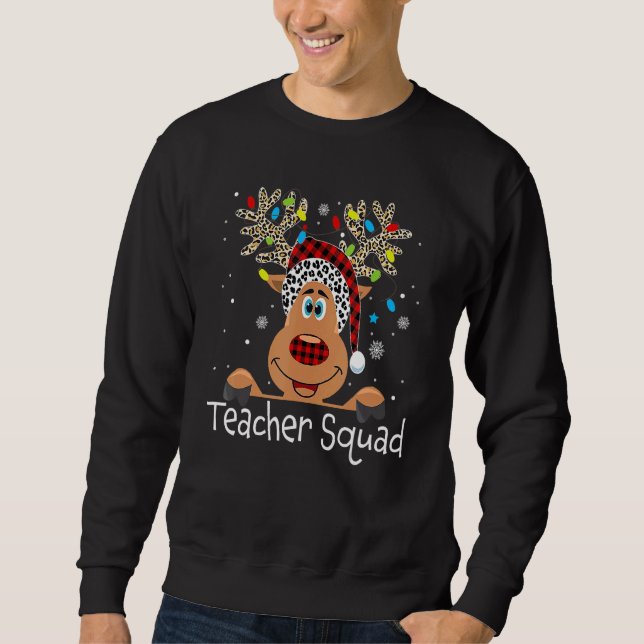 Sudadera Teacher Squad Reindeer  Teacher Christmas Xmas 1 (Anverso)