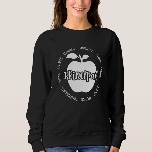 Sudadera Teacher Team Back To School Apple Principal Typogr (Anverso)