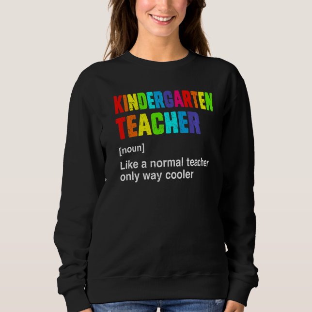Sudadera Teacher Team Kindergarten Definición Cuta Hola Ki (Anverso)