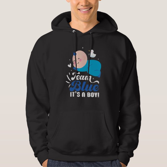 Sudadera Team Blue It's A Boy Pregnancy Baby Gender Reveal (Anverso)