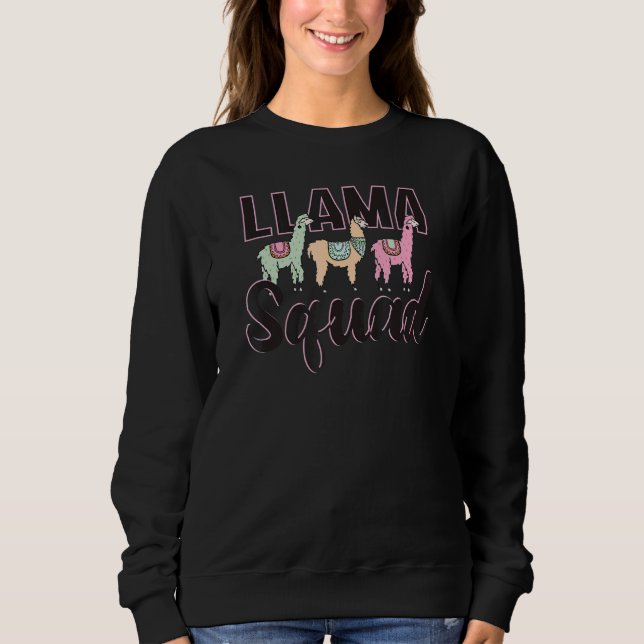 Sudadera Team Llama Squad    Animal For Men Women  Fun Squa (Anverso)
