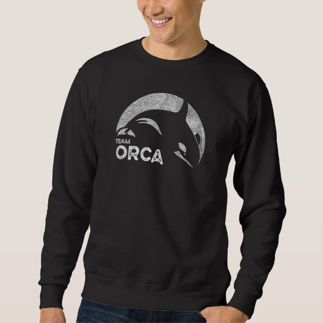 Sudadera Team Orca Killer Whale Distressed Design (Anverso)