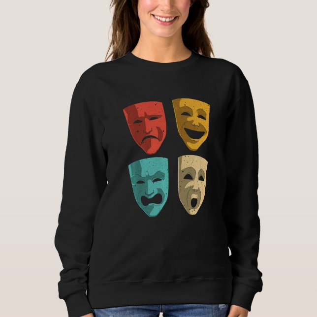 Sudadera Teatro femenino Masculino Mascarilla Drama de Broa (Anverso)