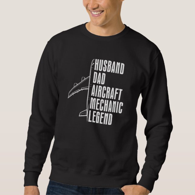 Sudadera Technician Husband Dad   Engineer Aircraft Mechani (Anverso)