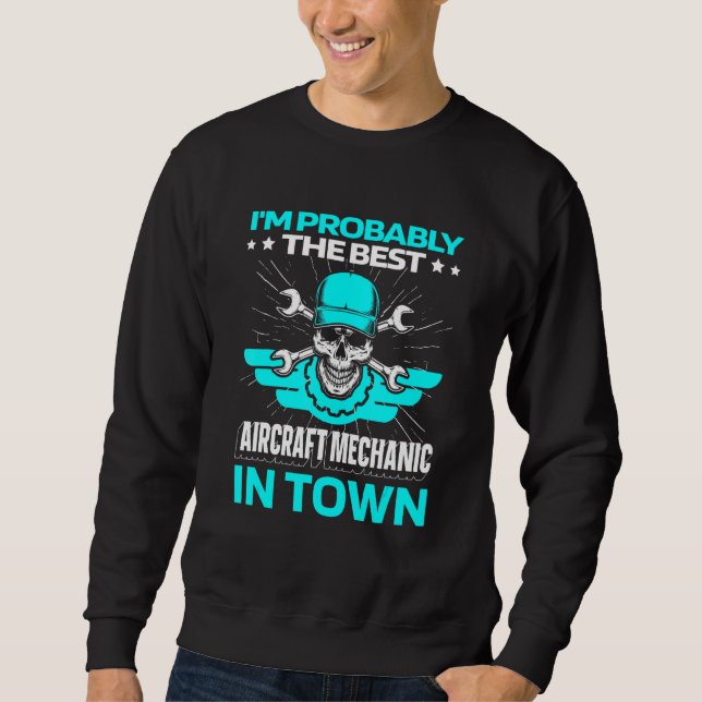 Sudadera Technician Skull   Engineer Aircraft Mechanic (Anverso)