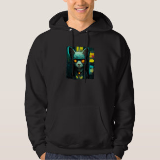 Sudadera Techno Cyber Cat Wearing Goggles Cyberpunk Aesthet