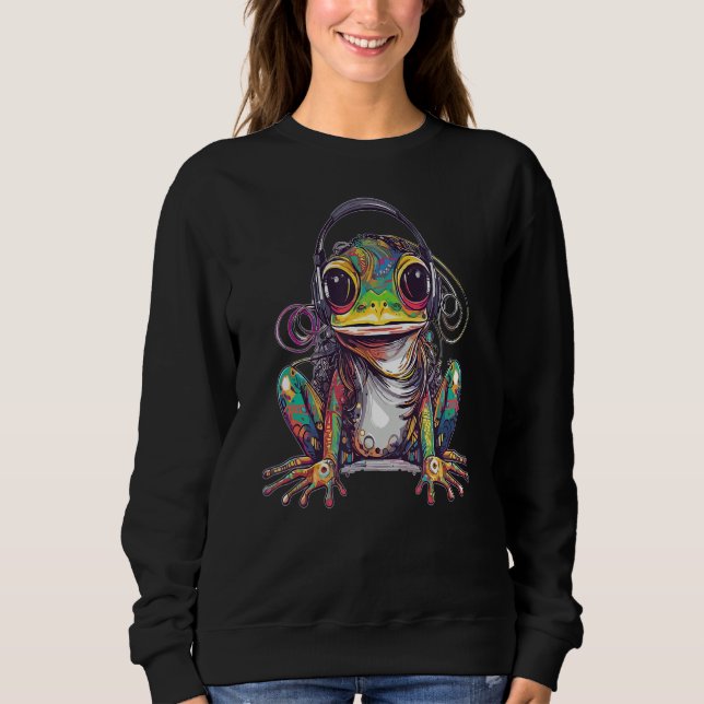 Sudadera Techno Frog DJ Summer Electronic Music Festival (Anverso)