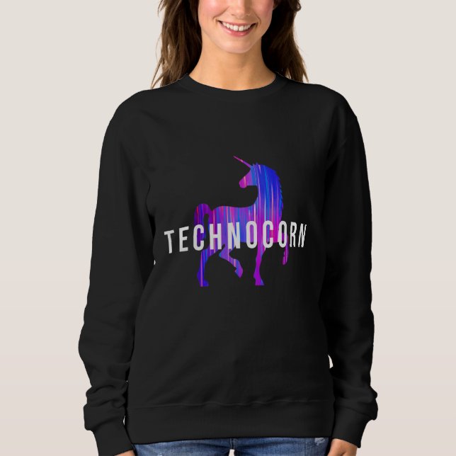Sudadera Technocorn Techno Festival Rave Music DJ EDM Bass  (Anverso)