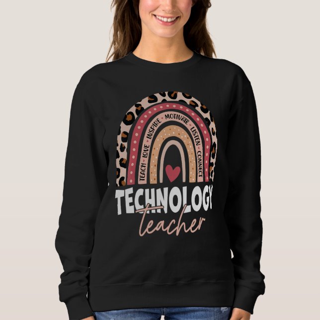 Sudadera Technology Teacher 100th Day Of School Funny Teach (Anverso)