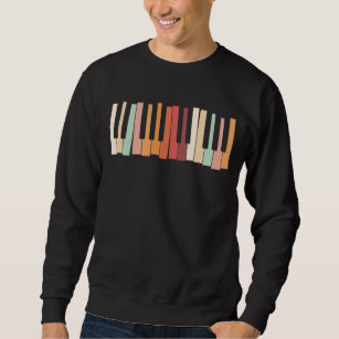 Sudadera Teclado colorido Piano Keys Pianista retro
