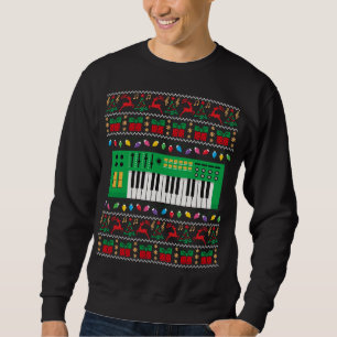 Sudadera Teclado musical Navidades feos luces de navidad su