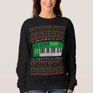 Sudadera Teclado musical Navidades feos luces de navidad su