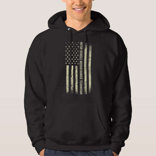 Sudadera Técnico de bandera de EE. UU.  Técnico de vehículo (Anverso)
