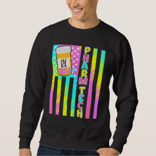 Sudadera técnico de farmacia lindo bandera americana