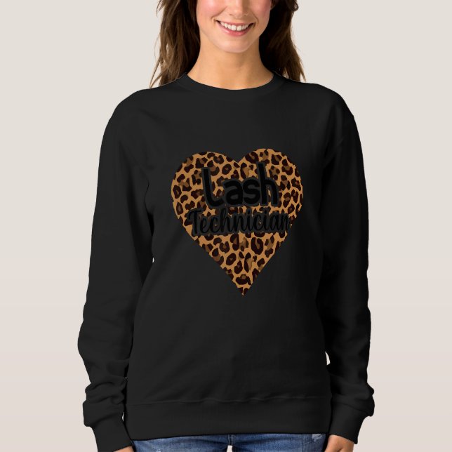 Sudadera Técnico Lash Leopard Heart Eyelash Lash Técnico (Anverso)
