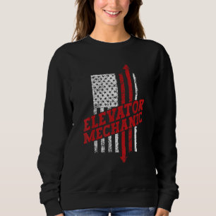 Sudadera Técnico Mecánico de Ascensores Bandera Estadounide