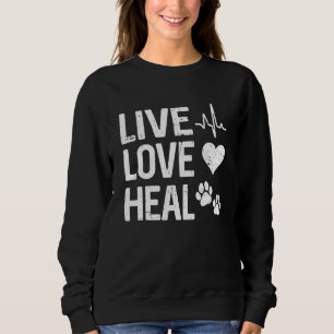 Sudadera Técnico Veterinario Vintage Vet Tech Vive Ama Sana