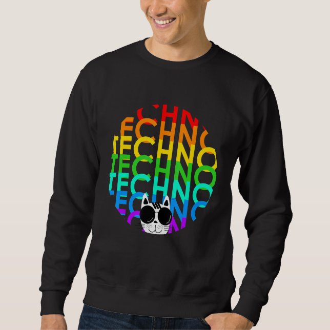 Sudadera Tecno Cat Dub Step Electro Music Synthesizer (Anverso)