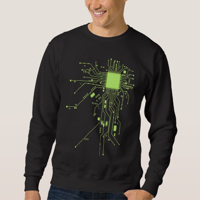 Sudadera Tecnología de CPU Friki del Chip de Computadora In (Anverso)