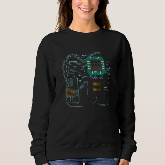 Sudadera Tecnología de microchip de procesador de computado (Anverso)