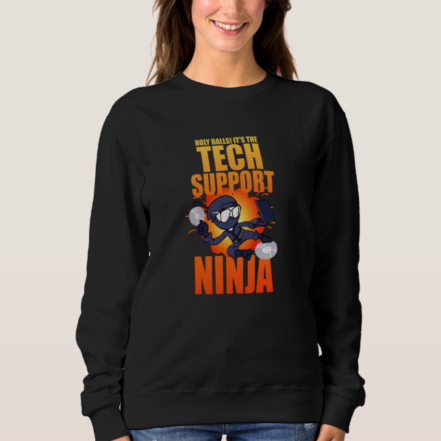 Sudadera Tecnología Ninja Soporte Técnico IT Computadora Sa (Anverso)