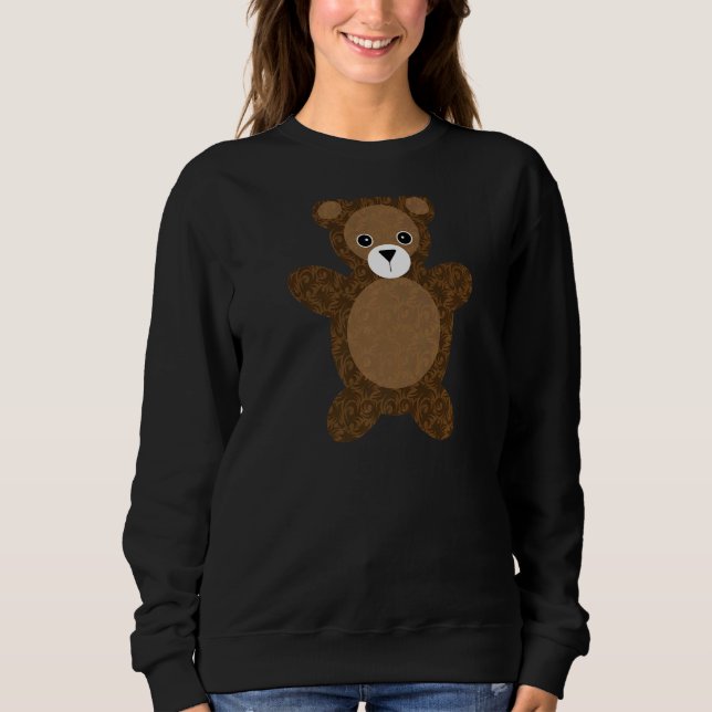 Sudadera Teddy Bear Brown Damask (Anverso)