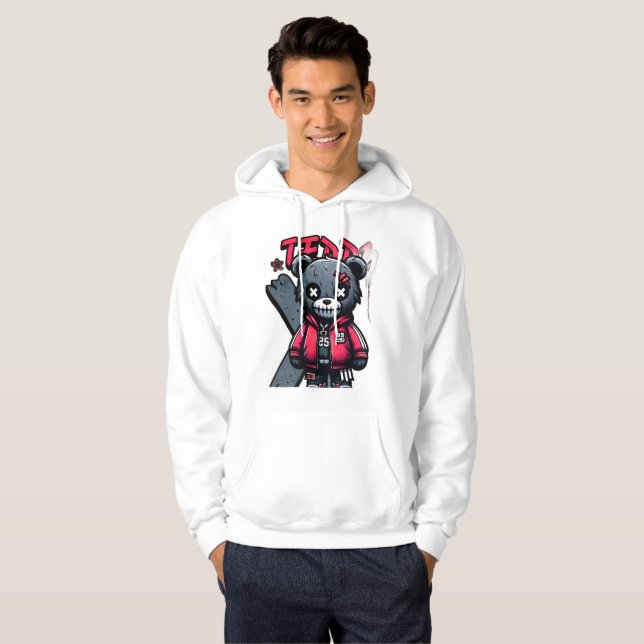 Sudadera Teddy bear print hoodie in graffiti style (Anverso completo)