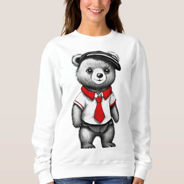 Sudadera Teddy Bear School Uniform Cute diseño animal (Anverso)