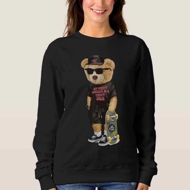 Sudadera Teddy Bear Skating Lover Tshirt - Cool Skateboardi (Anverso)