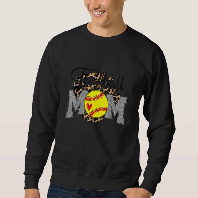 Sudadera Tee Ball Mom Leopard Softball Mother's Day 20 (Anverso)